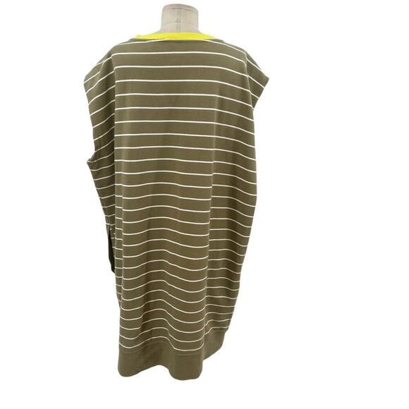 Anthropologie‎ Daily Practice Tee Dress Striped Light Fleece Green Size Large - Picture 8 of 11